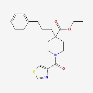 molecular formula C21H26N2O3S B5159965 ethyl 4-(3-phenylpropyl)-1-(1,3-thiazol-4-ylcarbonyl)-4-piperidinecarboxylate 