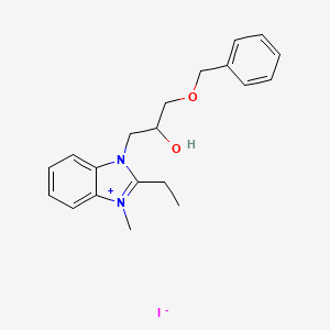3-[3-(benzyloxy)-2-hydroxypropyl]-2-ethyl-1-methyl-1H-3,1-benzimidazol-3-ium iodide