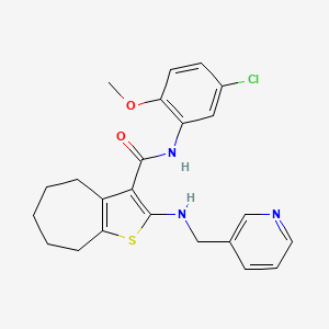 molecular formula C23H24ClN3O2S B5160005 N-(5-chloro-2-methoxyphenyl)-2-[(3-pyridinylmethyl)amino]-5,6,7,8-tetrahydro-4H-cyclohepta[b]thiophene-3-carboxamide 
