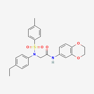 molecular formula C25H26N2O5S B5160016 N~1~-(2,3-dihydro-1,4-benzodioxin-6-yl)-N~2~-(4-ethylphenyl)-N~2~-[(4-methylphenyl)sulfonyl]glycinamide 