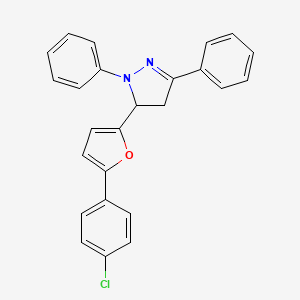 molecular formula C25H19ClN2O B5160035 5-[5-(4-chlorophenyl)-2-furyl]-1,3-diphenyl-4,5-dihydro-1H-pyrazole 