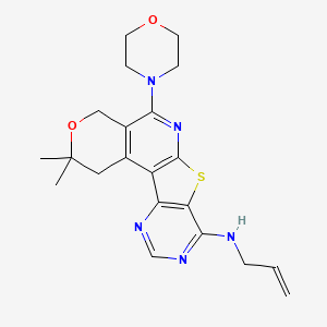 molecular formula C21H25N5O2S B5160052 N-allyl-2,2-dimethyl-5-(4-morpholinyl)-1,4-dihydro-2H-pyrano[4'',3'':4',5']pyrido[3',2':4,5]thieno[3,2-d]pyrimidin-8-amine 