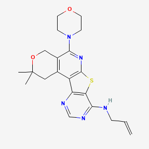 4,4-dimethyl-8-morpholin-4-yl-N-prop-2-enyl-5-oxa-11-thia-9,14,16-triazatetracyclo[8.7.0.02,7.012,17]heptadeca-1(10),2(7),8,12(17),13,15-hexaen-13-amine