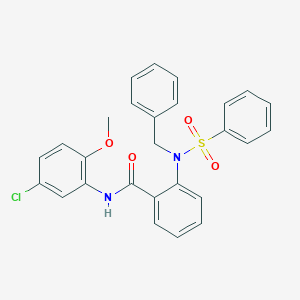 molecular formula C27H23ClN2O4S B5160055 2-[benzyl(phenylsulfonyl)amino]-N-(5-chloro-2-methoxyphenyl)benzamide 