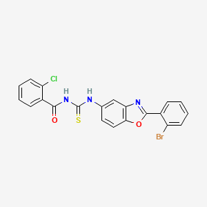 molecular formula C21H13BrClN3O2S B5160085 N-{[2-(2-bromophenyl)-1,3-benzoxazol-5-yl]carbamothioyl}-2-chlorobenzamide CAS No. 6107-32-0