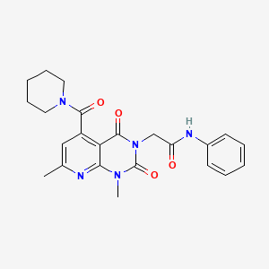 molecular formula C23H25N5O4 B5160118 2-[1,7-dimethyl-2,4-dioxo-5-(1-piperidinylcarbonyl)-1,4-dihydropyrido[2,3-d]pyrimidin-3(2H)-yl]-N-phenylacetamide 