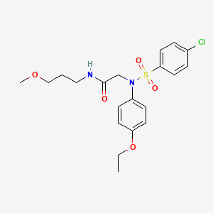 molecular formula C20H25ClN2O5S B5160123 N~2~-[(4-chlorophenyl)sulfonyl]-N~2~-(4-ethoxyphenyl)-N~1~-(3-methoxypropyl)glycinamide 