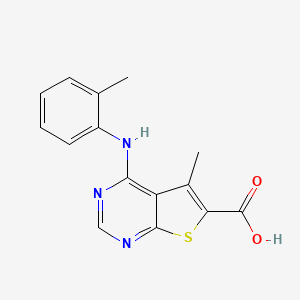 5-methyl-4-[(2-methylphenyl)amino]thieno[2,3-d]pyrimidine-6-carboxylic acid