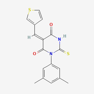 molecular formula C17H14N2O2S2 B5160151 1-(3,5-dimethylphenyl)-5-(3-thienylmethylene)-2-thioxodihydro-4,6(1H,5H)-pyrimidinedione 