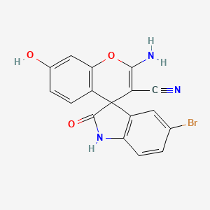 2-amino-5'-bromo-7-hydroxy-2'-oxo-1',2'-dihydrospiro[chromene-4,3'-indole]-3-carbonitrile