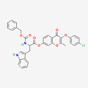 3-(4-chlorophenoxy)-2-methyl-4-oxo-4H-chromen-7-yl N-[(benzyloxy)carbonyl]tryptophanate