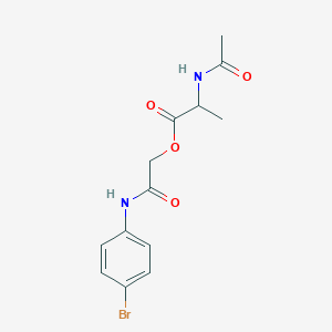 molecular formula C13H15BrN2O4 B5160259 2-[(4-bromophenyl)amino]-2-oxoethyl N-acetylalaninate 
