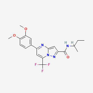 molecular formula C20H21F3N4O3 B5160282 N-(sec-butyl)-5-(3,4-dimethoxyphenyl)-7-(trifluoromethyl)pyrazolo[1,5-a]pyrimidine-2-carboxamide 