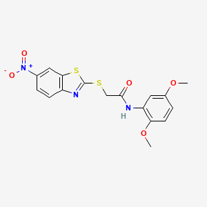 N-(2,5-dimethoxyphenyl)-2-[(6-nitro-1,3-benzothiazol-2-yl)thio]acetamide
