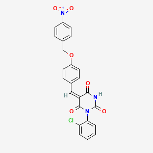 molecular formula C24H16ClN3O6 B5160306 (5E)-1-(2-chlorophenyl)-5-[[4-[(4-nitrophenyl)methoxy]phenyl]methylidene]-1,3-diazinane-2,4,6-trione 