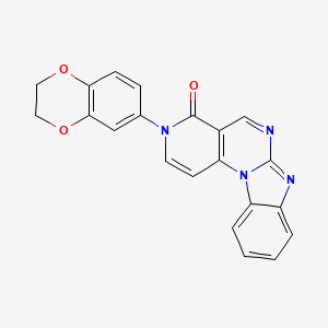 molecular formula C21H14N4O3 B5160316 3-(2,3-dihydro-1,4-benzodioxin-6-yl)pyrido[3',4':5,6]pyrimido[1,2-a]benzimidazol-4(3H)-one 