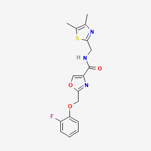 molecular formula C17H16FN3O3S B5160372 N-[(4,5-dimethyl-1,3-thiazol-2-yl)methyl]-2-[(2-fluorophenoxy)methyl]-1,3-oxazole-4-carboxamide 
