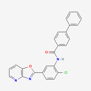 molecular formula C25H16ClN3O2 B5160387 N-(2-chloro-5-[1,3]oxazolo[4,5-b]pyridin-2-ylphenyl)-4-biphenylcarboxamide 