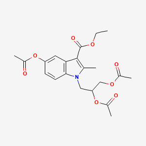 molecular formula C21H25NO8 B5160391 ethyl 5-(acetyloxy)-1-[2,3-bis(acetyloxy)propyl]-2-methyl-1H-indole-3-carboxylate 