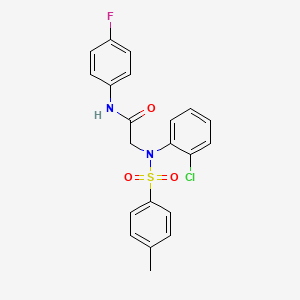 molecular formula C21H18ClFN2O3S B5160396 N~2~-(2-chlorophenyl)-N~1~-(4-fluorophenyl)-N~2~-[(4-methylphenyl)sulfonyl]glycinamide 