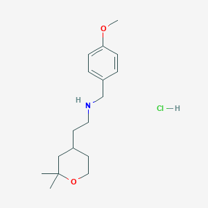 molecular formula C17H28ClNO2 B5160409 [2-(2,2-dimethyltetrahydro-2H-pyran-4-yl)ethyl](4-methoxybenzyl)amine hydrochloride 