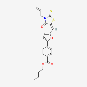 molecular formula C22H21NO4S2 B5160410 butyl 4-{5-[(3-allyl-4-oxo-2-thioxo-1,3-thiazolidin-5-ylidene)methyl]-2-furyl}benzoate 