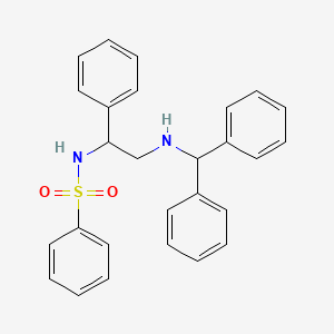 molecular formula C27H26N2O2S B5160413 N-{2-[(diphenylmethyl)amino]-1-phenylethyl}benzenesulfonamide 
