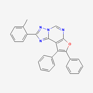 molecular formula C26H18N4O B5160427 2-(2-methylphenyl)-8,9-diphenylfuro[3,2-e][1,2,4]triazolo[1,5-c]pyrimidine 