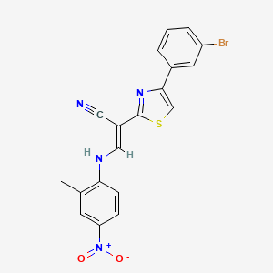 molecular formula C19H13BrN4O2S B5160451 2-[4-(3-bromophenyl)-1,3-thiazol-2-yl]-3-[(2-methyl-4-nitrophenyl)amino]acrylonitrile 