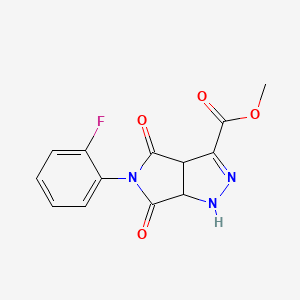 methyl 5-(2-fluorophenyl)-4,6-dioxo-1,3a,4,5,6,6a-hexahydropyrrolo[3,4-c]pyrazole-3-carboxylate
