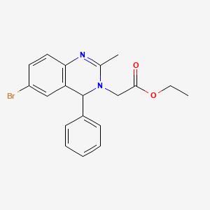ethyl (6-bromo-2-methyl-4-phenyl-3(4H)-quinazolinyl)acetate