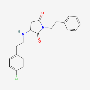 molecular formula C20H21ClN2O2 B5160503 3-{[2-(4-chlorophenyl)ethyl]amino}-1-(2-phenylethyl)-2,5-pyrrolidinedione 