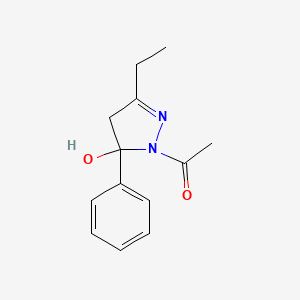1-acetyl-3-ethyl-5-phenyl-4,5-dihydro-1H-pyrazol-5-ol