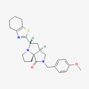 molecular formula C24H29N3O2S B5160519 (3aS*,5S*,9aS*)-2-(4-methoxybenzyl)-5-(4,5,6,7-tetrahydro-1,3-benzothiazol-2-yl)hexahydro-7H-pyrrolo[3,4-g]pyrrolizin-1(2H)-one 