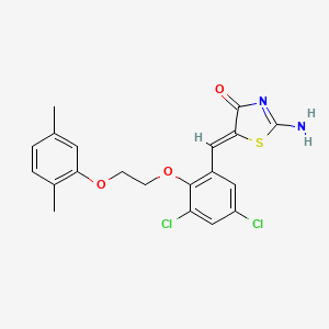 molecular formula C20H18Cl2N2O3S B5160527 5-{3,5-dichloro-2-[2-(2,5-dimethylphenoxy)ethoxy]benzylidene}-2-imino-1,3-thiazolidin-4-one 