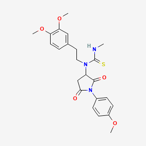 molecular formula C23H27N3O5S B5160542 N-[2-(3,4-dimethoxyphenyl)ethyl]-N-[1-(4-methoxyphenyl)-2,5-dioxo-3-pyrrolidinyl]-N'-methylthiourea 