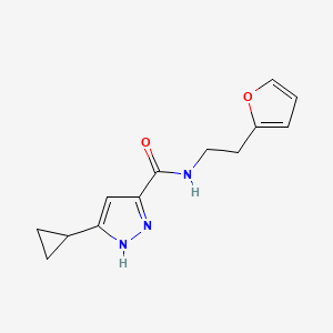 molecular formula C13H15N3O2 B5160558 3-cyclopropyl-N-[2-(2-furyl)ethyl]-1H-pyrazole-5-carboxamide 
