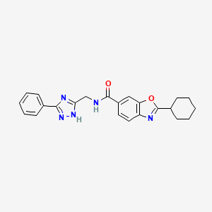 molecular formula C23H23N5O2 B5160570 2-cyclohexyl-N-[(5-phenyl-4H-1,2,4-triazol-3-yl)methyl]-1,3-benzoxazole-6-carboxamide 
