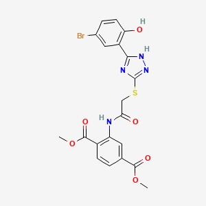 molecular formula C20H17BrN4O6S B5160597 dimethyl 2-[({[5-(5-bromo-2-hydroxyphenyl)-4H-1,2,4-triazol-3-yl]thio}acetyl)amino]terephthalate 