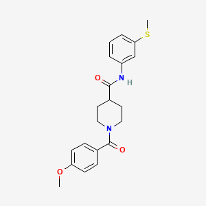 molecular formula C21H24N2O3S B5160615 1-(4-methoxybenzoyl)-N-[3-(methylthio)phenyl]-4-piperidinecarboxamide 