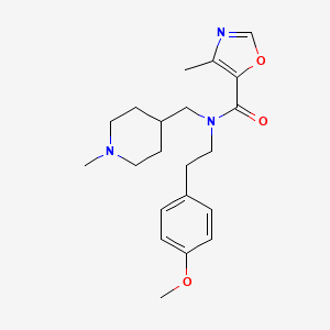 molecular formula C21H29N3O3 B5160640 N-[2-(4-methoxyphenyl)ethyl]-4-methyl-N-[(1-methyl-4-piperidinyl)methyl]-1,3-oxazole-5-carboxamide 