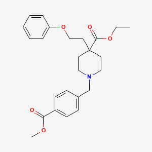 molecular formula C25H31NO5 B5160662 ethyl 1-[4-(methoxycarbonyl)benzyl]-4-(2-phenoxyethyl)-4-piperidinecarboxylate 