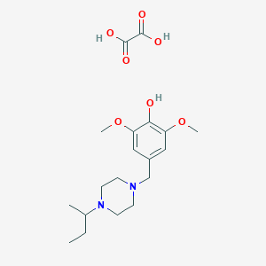 molecular formula C19H30N2O7 B5160673 4-[(4-sec-butyl-1-piperazinyl)methyl]-2,6-dimethoxyphenol ethanedioate (salt) 