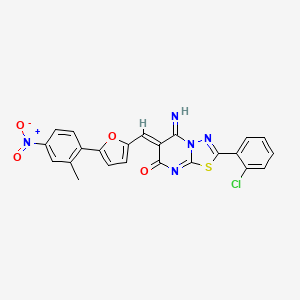 2-(2-chlorophenyl)-5-imino-6-{[5-(2-methyl-4-nitrophenyl)-2-furyl]methylene}-5,6-dihydro-7H-[1,3,4]thiadiazolo[3,2-a]pyrimidin-7-one