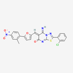 (6Z)-2-(2-chlorophenyl)-5-imino-6-{[5-(2-methyl-4-nitrophenyl)furan-2-yl]methylidene}-5,6-dihydro-7H-[1,3,4]thiadiazolo[3,2-a]pyrimidin-7-one