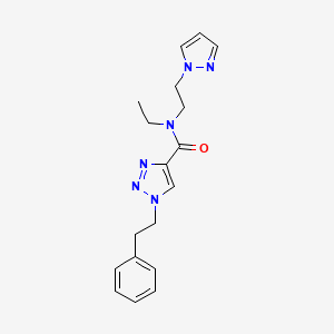 molecular formula C18H22N6O B5160689 N-ethyl-1-(2-phenylethyl)-N-[2-(1H-pyrazol-1-yl)ethyl]-1H-1,2,3-triazole-4-carboxamide 