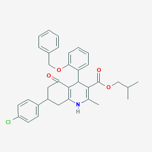 molecular formula C34H34ClNO4 B5160726 isobutyl 4-[2-(benzyloxy)phenyl]-7-(4-chlorophenyl)-2-methyl-5-oxo-1,4,5,6,7,8-hexahydro-3-quinolinecarboxylate 