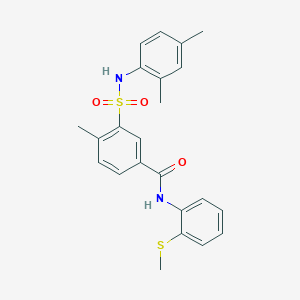 3-{[(2,4-dimethylphenyl)amino]sulfonyl}-4-methyl-N-[2-(methylthio)phenyl]benzamide