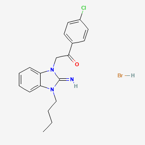 molecular formula C19H21BrClN3O B5160734 2-(3-butyl-2-imino-2,3-dihydro-1H-benzimidazol-1-yl)-1-(4-chlorophenyl)ethanone hydrobromide 