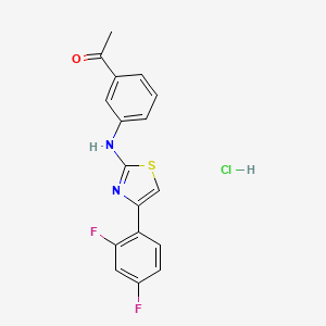 1-(3-{[4-(2,4-difluorophenyl)-1,3-thiazol-2-yl]amino}phenyl)ethanone hydrochloride
